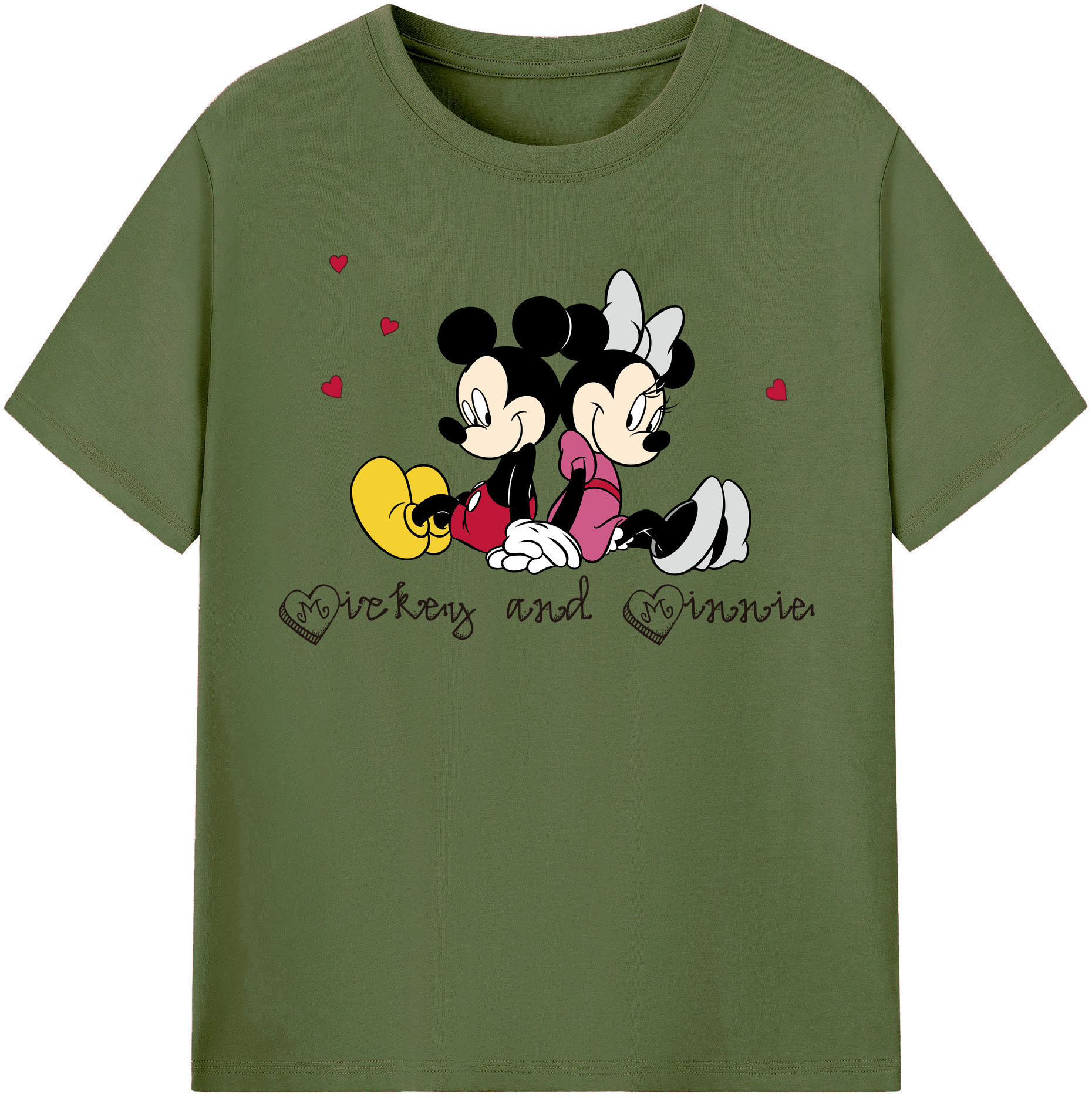 （画像用） ミッキーマウス Mickey Mouse 綿100％半袖Tシャツ（フロントプリント）